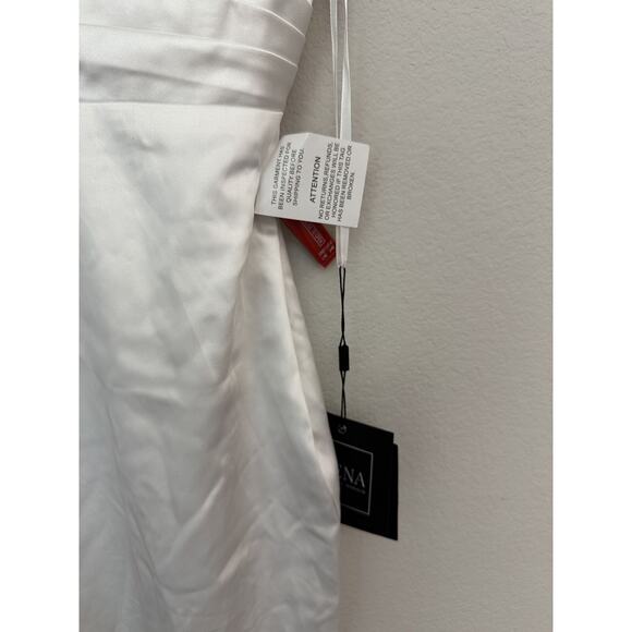 Ieena Mac Duggal White Spaghetti Straps V-Neck Cocktail Dress 26481 Size 2 - Picture 3 of 9